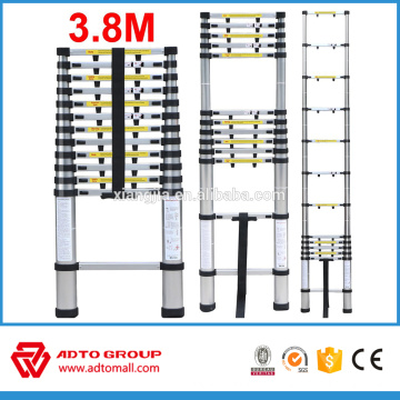 escalera de aluminio telescópica, 3,8 m tangga telescópica, escalera plegable rápida